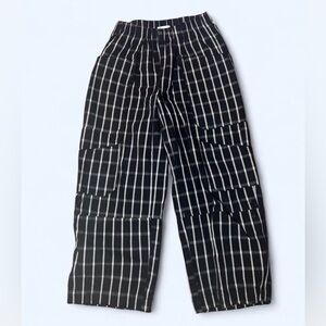 BDG Black and White Cargo Wide Leg Pants